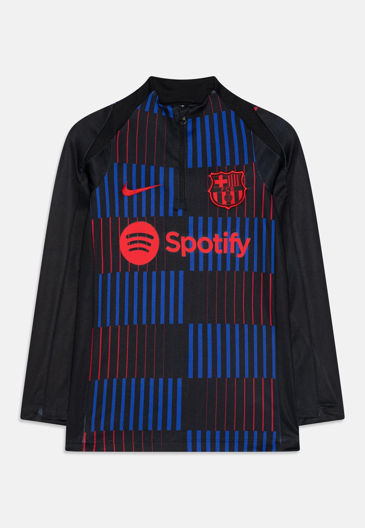 FC Barcelona Camisola Pré-Jogo Preta e Azul - Manga Comprida - fotografia original 1
