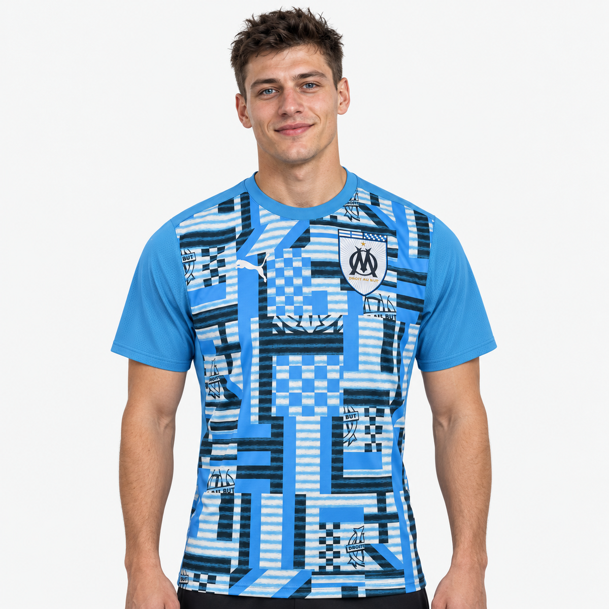 Olympique Marseille Camisola Pré-Jogo - 24/25 - modelo editorial 90 Minutos