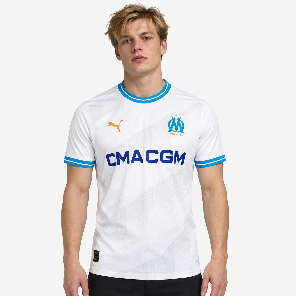 Olympique Marseille Camisola Principal - 23/24 - modelo editorial 90 Minutos