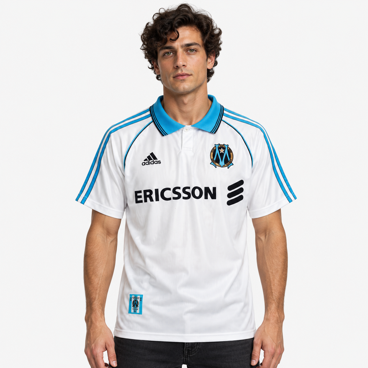Olympique Marseille Camisola Principal - 98/99 - modelo editorial 90 Minutos