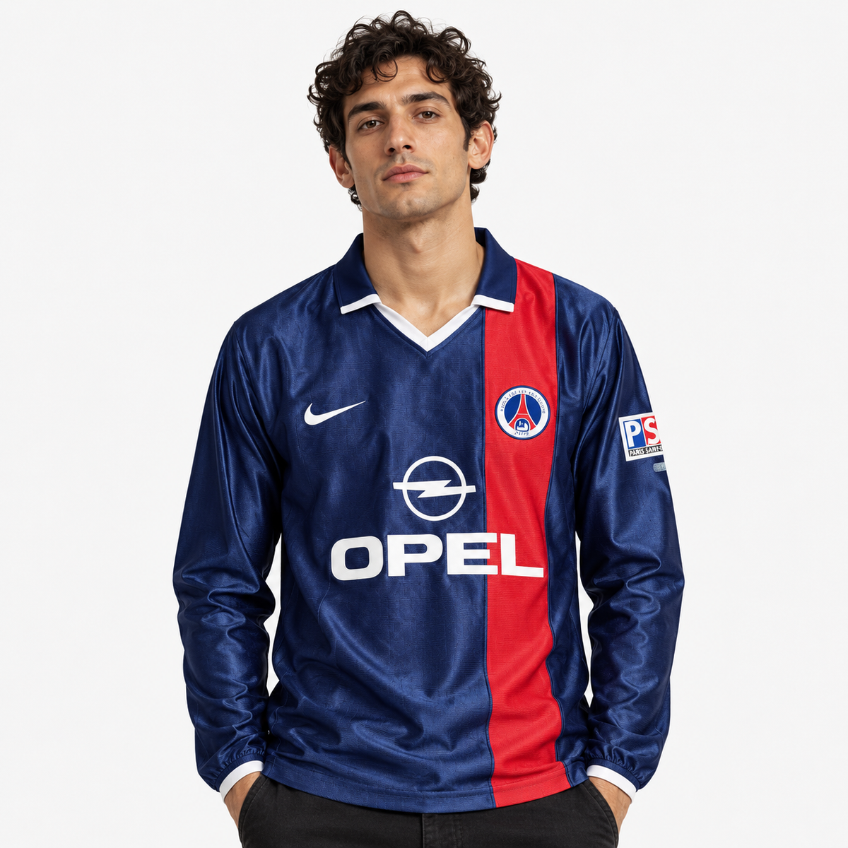 PSG Camisola Principal - 01/02 - Manga Comprida - modelo editorial 90 Minutos