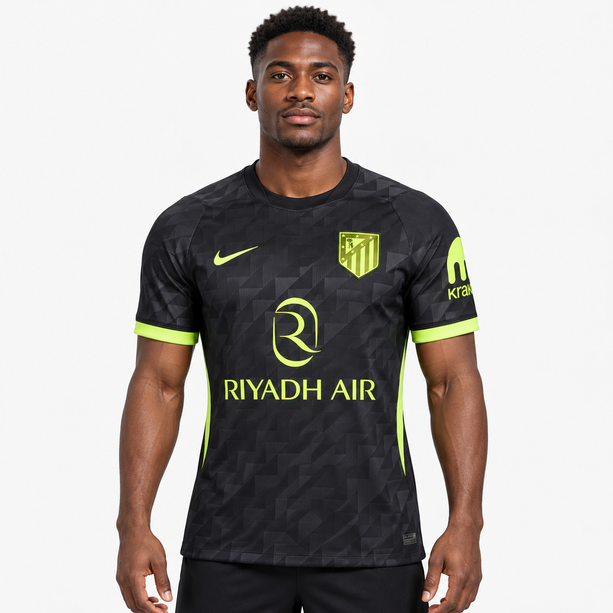 Atlético Madrid Camisola Secundária - 26/27 — hero editorial com modelo IA