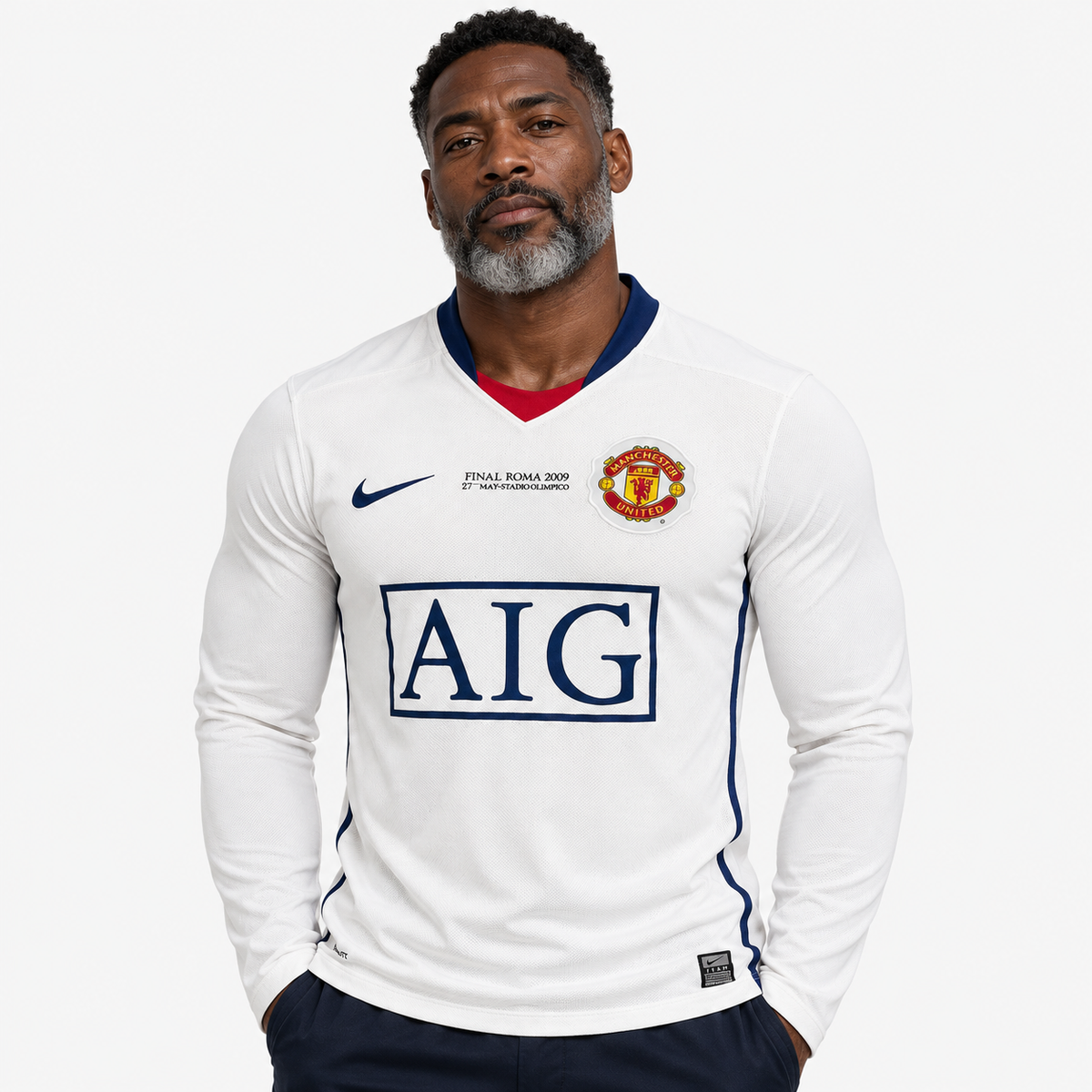 Manchester United Camisola Alternativa Final Liga dos Campeões - 08/09 - Manga Comprida - hero com modelo distinto