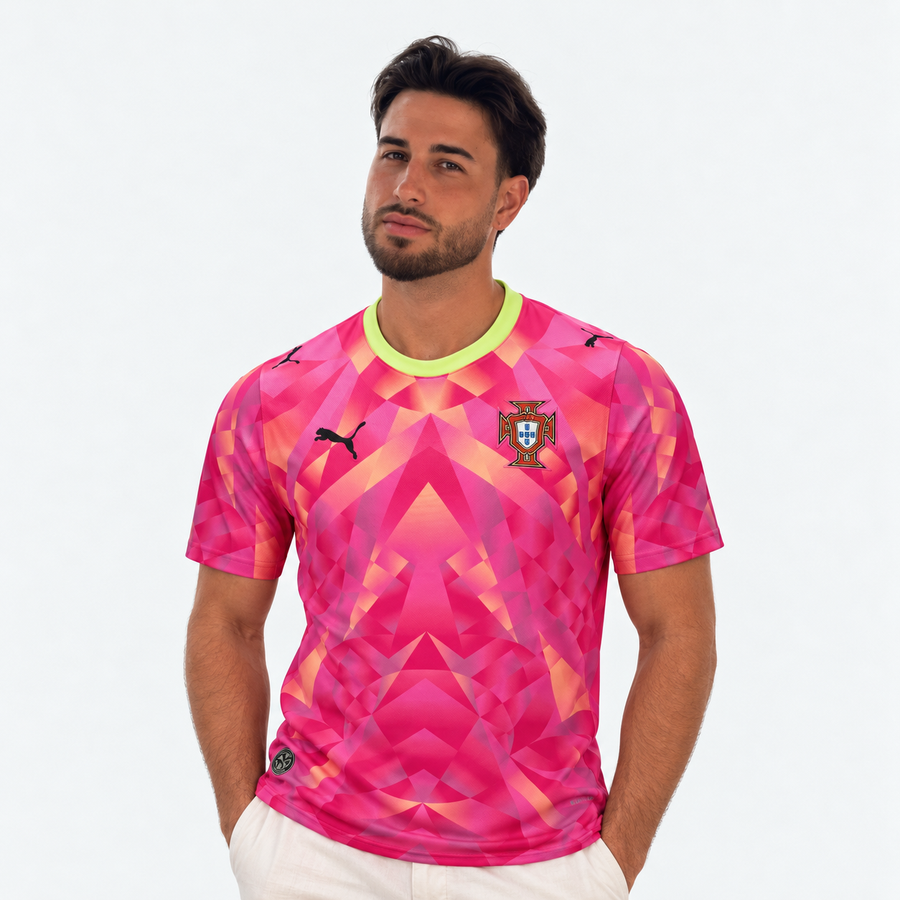 Portugal Equipamento Guarda-redes Rosa e Amarelo - Mundial 2026